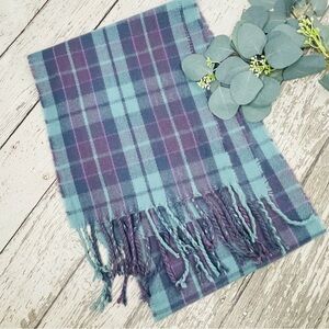 James Pringle Weavers Plaid Fringe Scarf